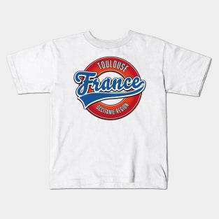 Toulouse Occitanie region France retro log Kids T-Shirt